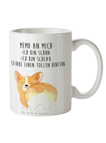 Mr. & Mrs. Panda Becher Corgi Po mit Spruch in Weiß