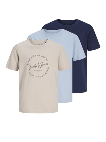 JACK & JONES Junior 3er Pack T-Shirts JJGRAYSON Junior in moonbeam