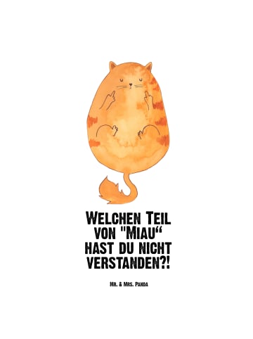 Mr. & Mrs. Panda Wasserflasche Katze Mittelfinger mit Spruch in Weiß