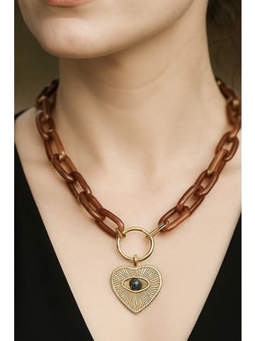 collezione alessandro Kurze Kette " Golden Eye " in braun
