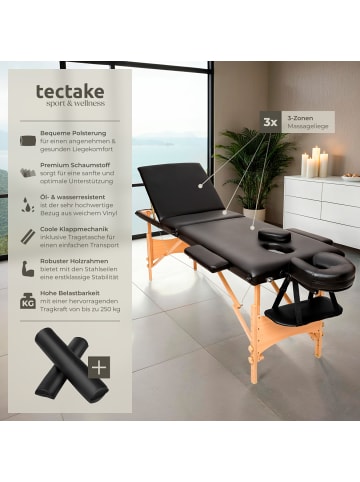 tectake 3 Zonen Massageliege-Set Daniel 210 x 95 x 84 cm, schwarz