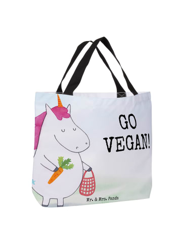 Mr. & Mrs. Panda Tote Bag Einhorn Vegan Design mit Spruch in Weiß