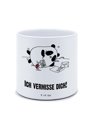Mr. & Mrs. Panda Blumentopf Panda Vermissen mit Spruch in Weiß