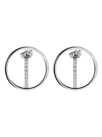 Adeliás Damen Ohrringe – Ohrstecker aus Edelstahl mit Strass Steinchen in silber