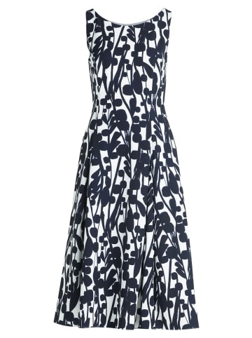 Vera Mont Cocktailkleid mit Print in Weiß/Dunkelblau