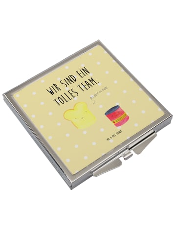 Mr. & Mrs. Panda Handspiegel Toast Marmelade mit Spruch in Gelb Pastell