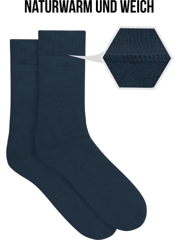 normani 3 Paar Alpaka-Vollplüschsocken in Schwarz/Anthrazit/Marine
