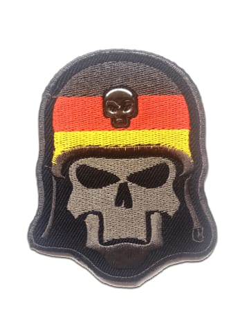 Catch the Patch Totenkopf Mit Stahlhelm ArmyApplikation Bügelbild inSchwarz