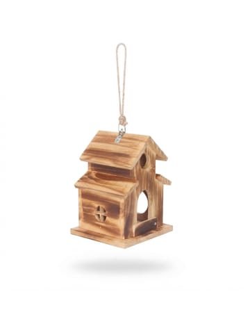 relaxdays Vogelhaus in Braun - (B)16,5 x (H)21 x (T)14,5 cm