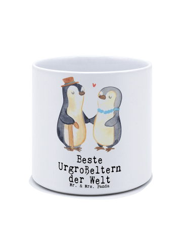 Mr. & Mrs. Panda Blumenkübel Pinguin Beste Urgroßeltern der Welt... in Weiß