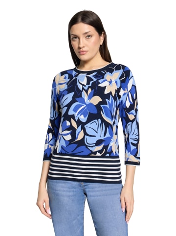 Betty Barclay Feinstrickpullover mit Blumenprint in Dunkelblau/Blau