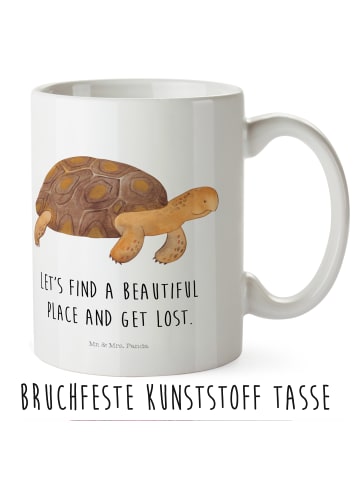 Mr. & Mrs. Panda Plastikbecher Schildkröte MHerzieren mit Spruch in Weiß