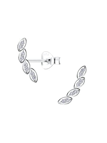 Alexander York Ohrstecker BLÄTTCHEN Zirkonia in 925 Sterling Silber, 2-tlg. in silver