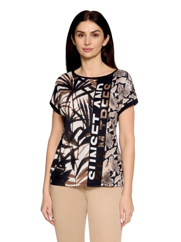 Betty Barclay Printshirt mit Ärmelaufschlag in Weiß/Braun