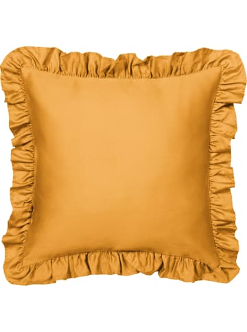 Erwin Müller Mako-Satin Kuschelkissenbezug mit Volant Landshut in curry