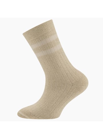 ewers Socken Rippe/Glitzer in latte-gold