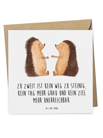 Mr. & Mrs. Panda Glückwunschkarte Hochzeit Igel mit Spruch in Weiß