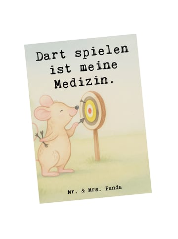 Mr. & Mrs. Panda Grußkarte Maus Dart spielen Design mit Spruch in Weiß