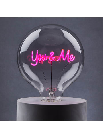 Butlers LED-Glühlampe BRIGHT LIGHT You & Me in Pink