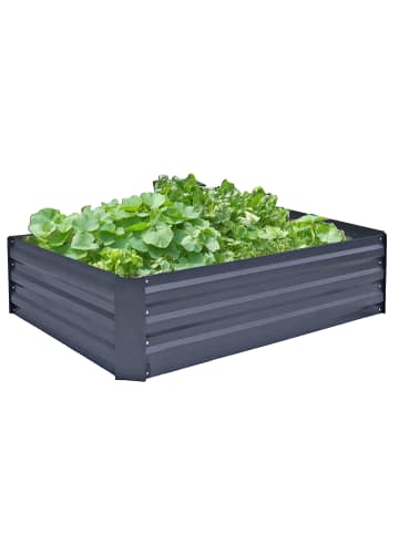 Garden Pleasure Metall Hochbeet 120(B) x 30(H) x 90cm(T) in Grau