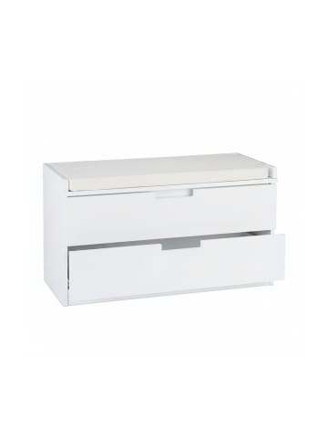 relaxdays Sitzkommode in Weiß - (B)80 x (H)45 x (T)36 cm
