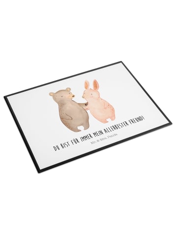 Mr. & Mrs. Panda schreibauflage Bär und Hase Umarmen mit Spruch in Weiß