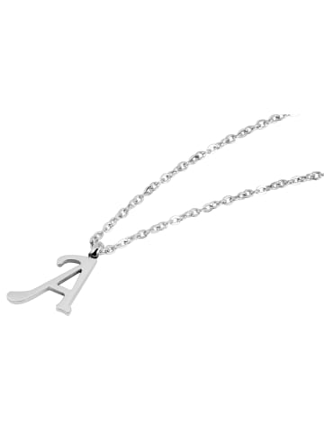 Adeliás Unisex Halskette mit Anhänger – Buchstabe S aus Edelstahl in silber