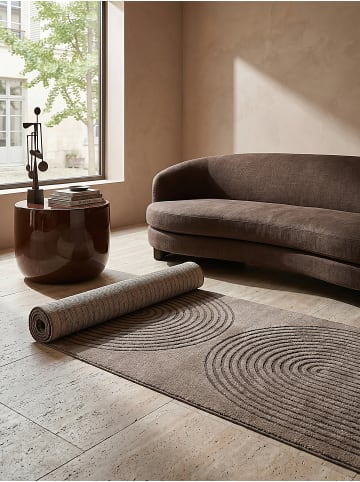 KADIMA DESIGN Kurzflorteppich Geometrisch pflegeleicht Wohnzimmer Schlafzimmer Flur in Braun