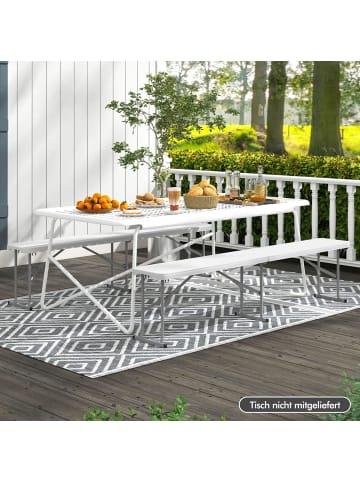 COSTWAY Bierbank klappbar 182x27,5x43 cm in Weiß