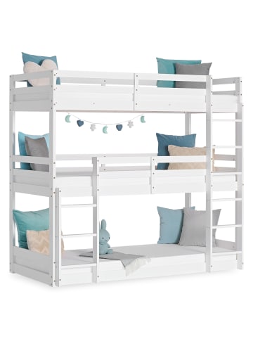 Homestyle4u Etagenbett 90x200 cm in Weiß