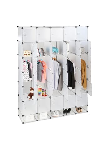 relaxdays Kleiderschrank Stecksystem in Transparent - (B)180 x (H)234 x (T)46,5 cm