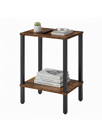 relaxdays Beistelltisch in Braun/ Schwarz - (B)38 x (H)55 x (T)30 cm