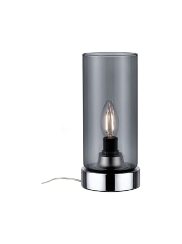 paulmann Nachttischlampe Pinja mit Touchschalter 1-flammig in chrom/rauchglas