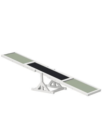 Pawhut Hundewippe Weiß Tannenholz