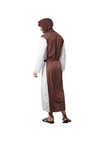 tectake Knöchellanges Gewand aus braunem Stoff, braun/weiß