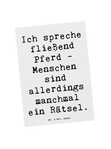Mr. & Mrs. Panda Wanddeko Spruch Reiten und Rätsel mit Spruch in Weiß