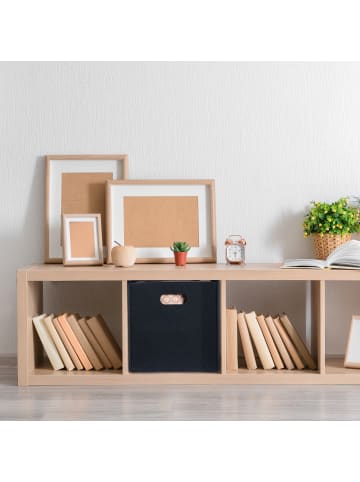 relaxdays 2 x Filzkorb in Schwarz - (B)30 x (H)30 x (T)30 cm