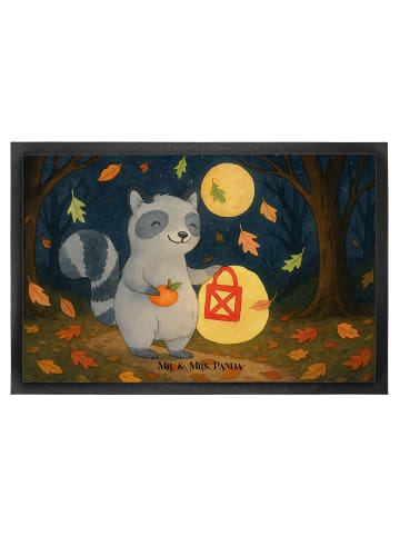Mr. & Mrs. Panda Fußmatte Waschbär Laterne Design ohne Spruch in Weiß