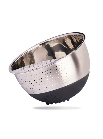 Reishunger Reis Waschschüssel Black (22cm / Edelstahl mit Silikonfuß)