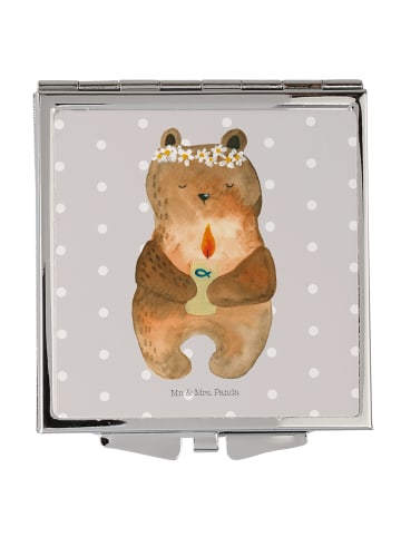 Mr. & Mrs. Panda Kosmetikspiegel Bär Kommunion ohne Spruch in Grau Pastell