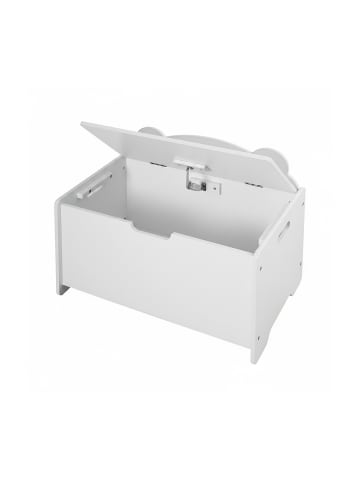 Spielzeugtruhe "Bär" in Weiß - (B)60 x (H)48 x (T)38 cm