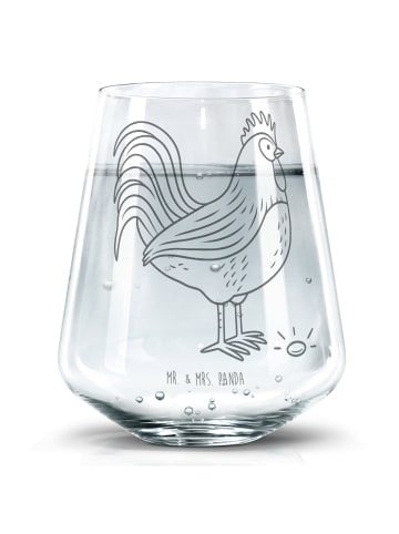 Mr. & Mrs. Panda Trinkglas Hahn Korn ohne Spruch in Transparent