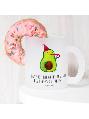 Mr. & Mrs. Panda Trinkglas Avocado Feier mit Spruch in Transparent