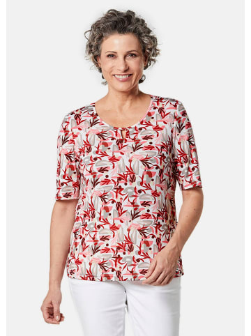 GOLDNER Kurzgröße:  Druckshirt in dahlie / lachs / gemustert