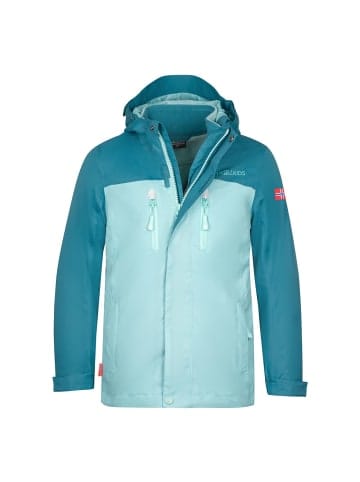 Trollkids 3in1 Jacke "Bryggen" in Blaugrün/Wasserblau