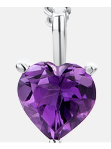 Diamant L'éternel Halskette mit Anhänger aus 375 Weißgold mit Amethyst Herz-Design