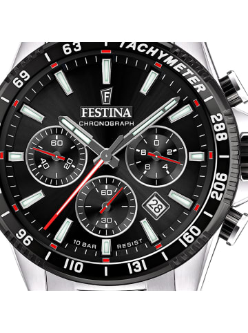 Festina Analog-Armbanduhr Festina Timeless Chronograph silber groß (ca. 45mm)