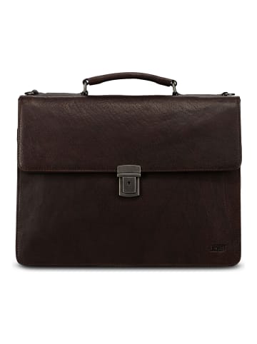 Jost Glasgow Aktentasche RFID Schutz Leder 40 cm Laptopfach in brown