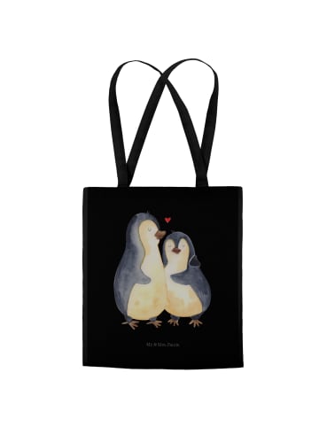 Mr. & Mrs. Panda Beutel Pinguin umarmen ohne Spruch in Schwarz
