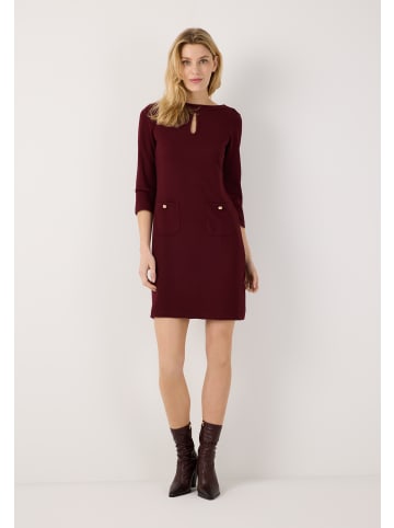More & More feminines, bequemes 3/4 Arm-Jerseykleid in pomegranate red